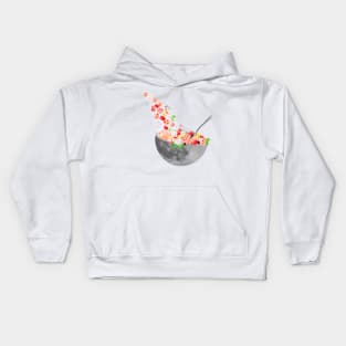 Flower Moon Collage art Kids Hoodie